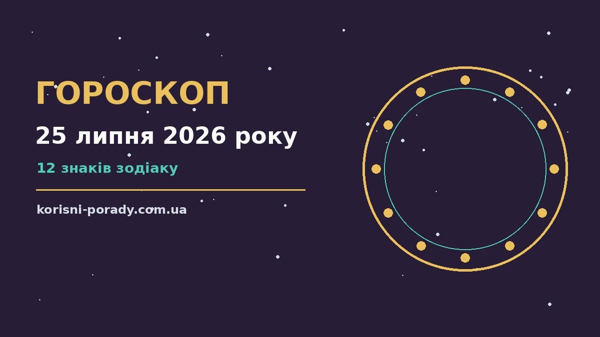 Зодіакальний знак і записник із планами на суботу, 25 липня 2026 року