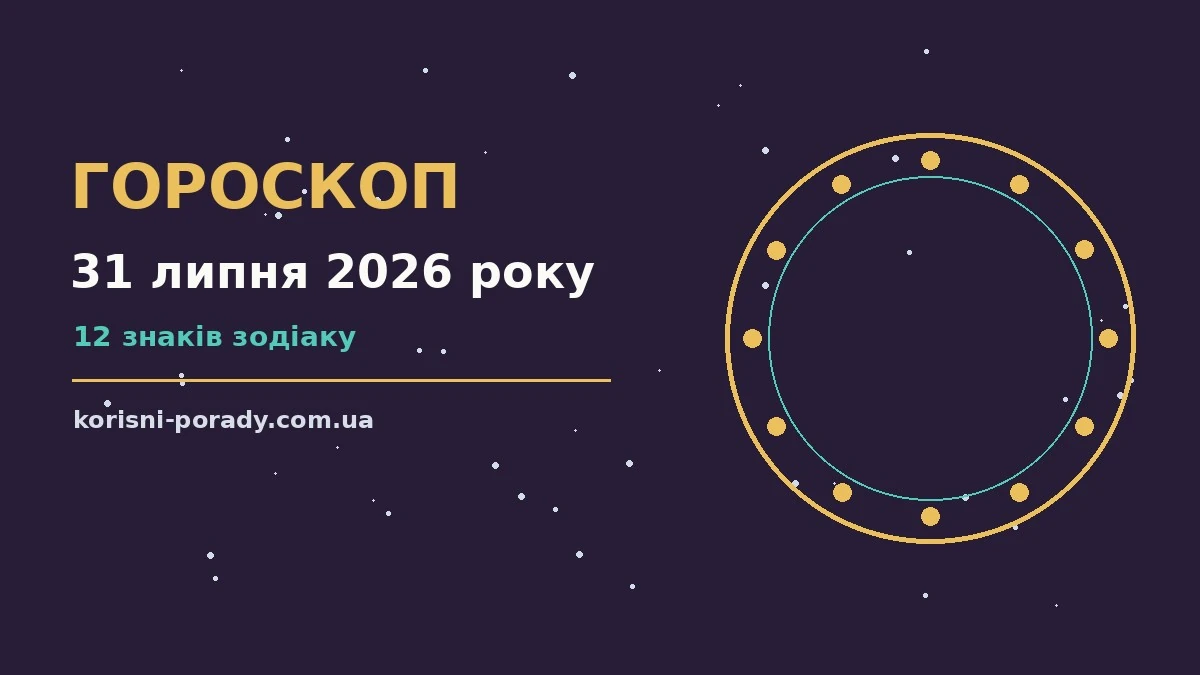 Зодіакальний знак на тлі ранкового неба п’ятниці 31 липня 2026 року