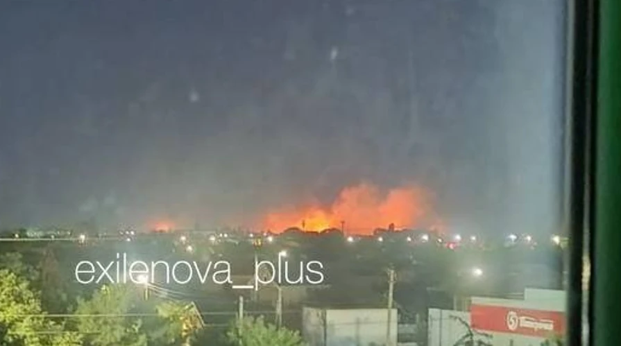 Пожежа на промисловому об'єкті внаслідок нічного удару