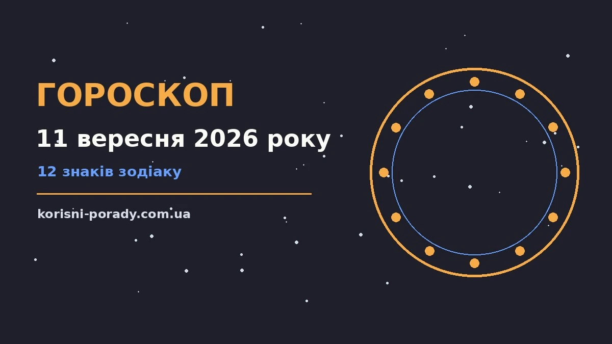 Зоряний гороскоп на 11 вересня 2026 року для всіх знаків зодіаку