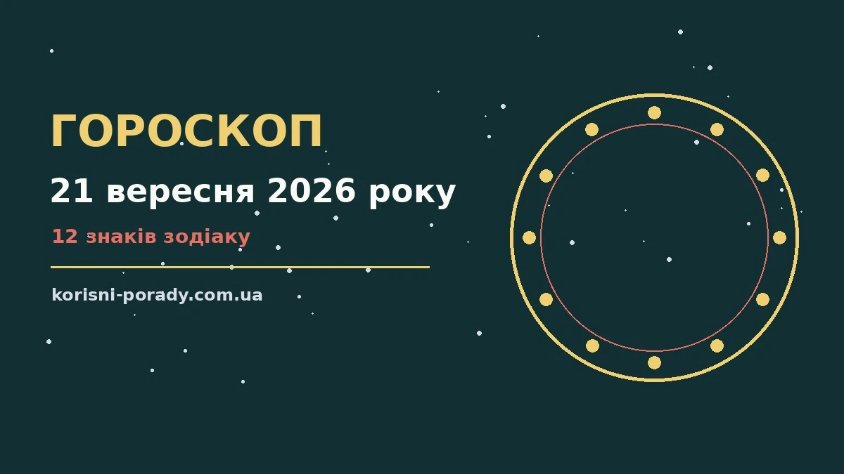 Гороскоп на 21 вересня 2026 року: справи й почуття цього дня для грошей і кохання