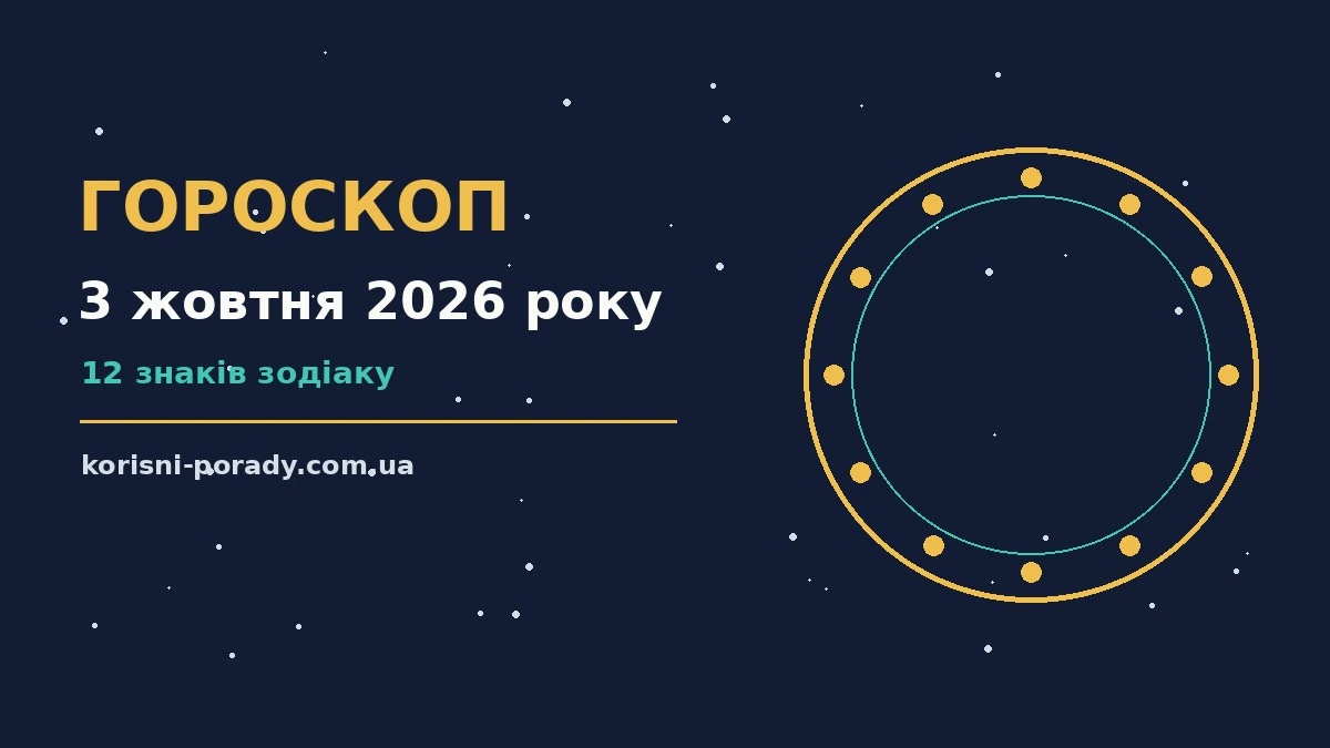 Гороскоп на 3 жовтня 2026 року: справи й почуття цього дня для грошей і кохання