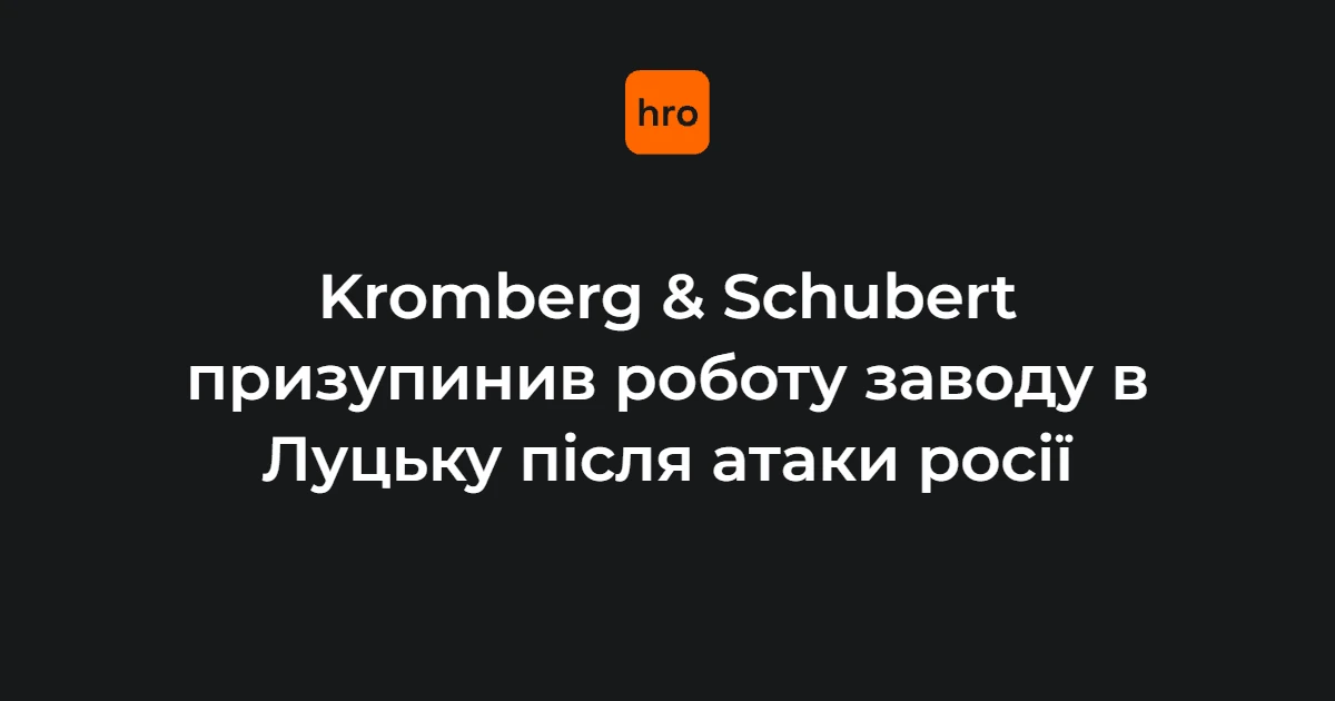 Цифри й дати зупинки луцького Kromberg & Schubert: що зафіксовано